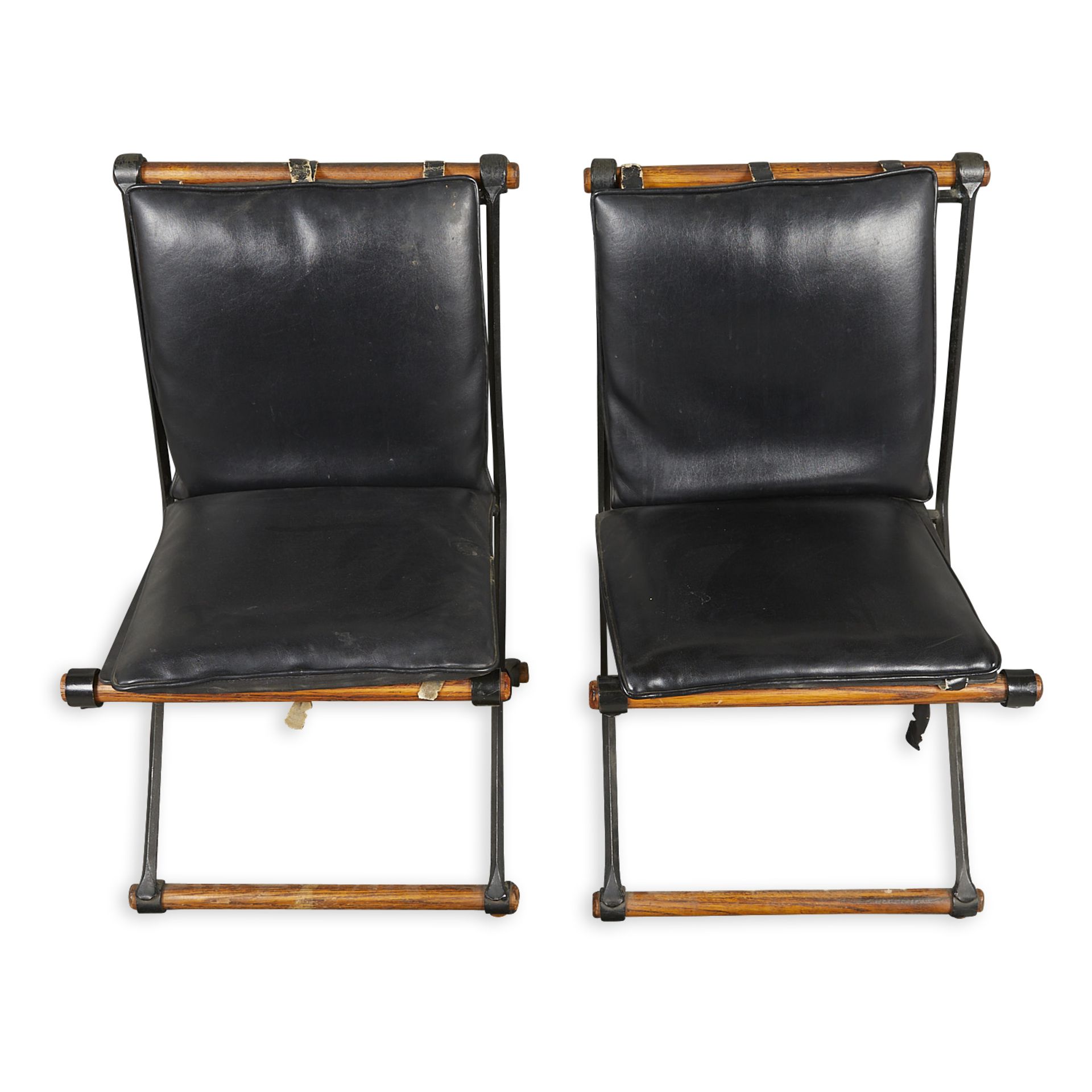 Pair Cleo Baldon MCM Wrought Iron Chairs - Image 7 of 10