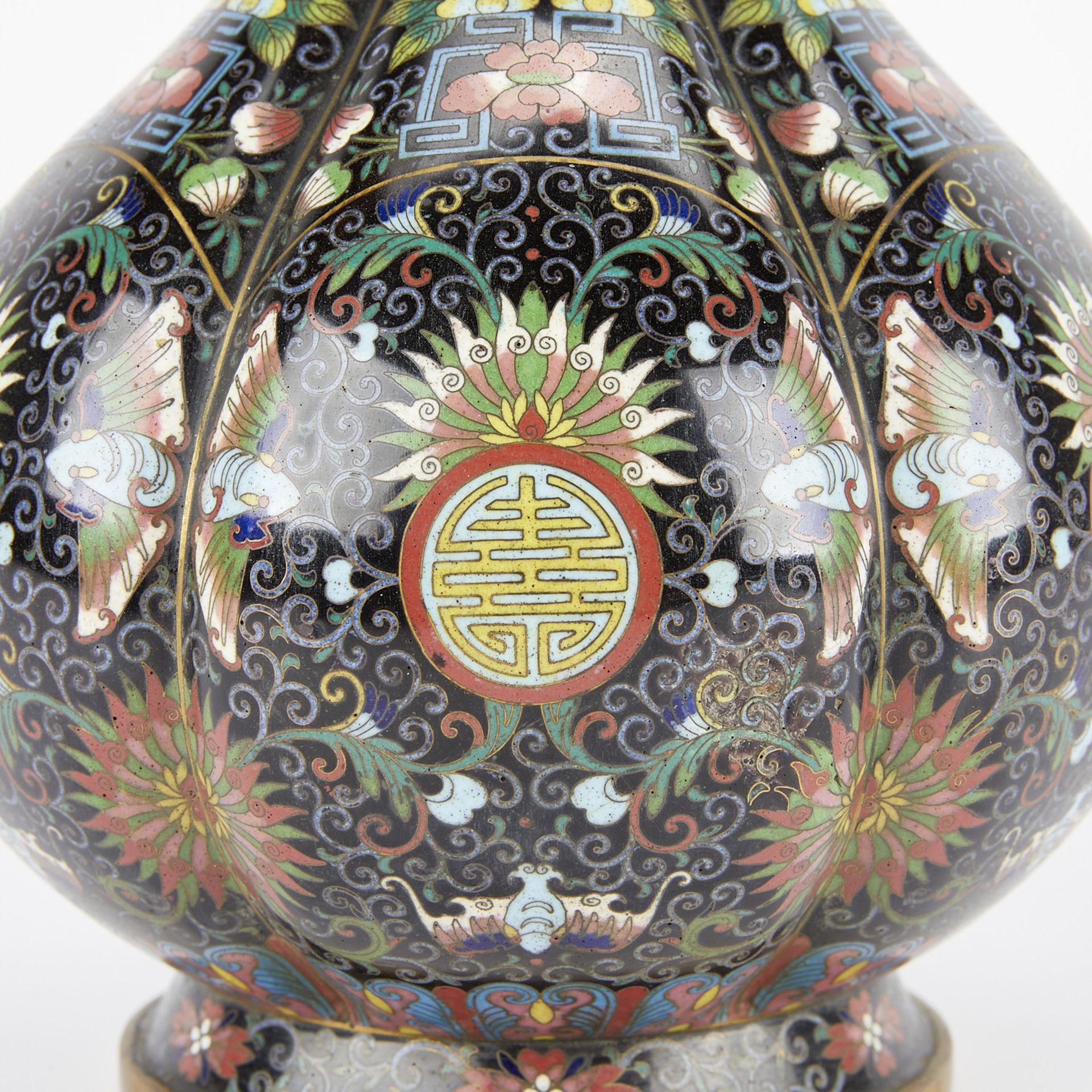 Late Qing Chinese Cloisonne Vase - Bild 2 aus 8