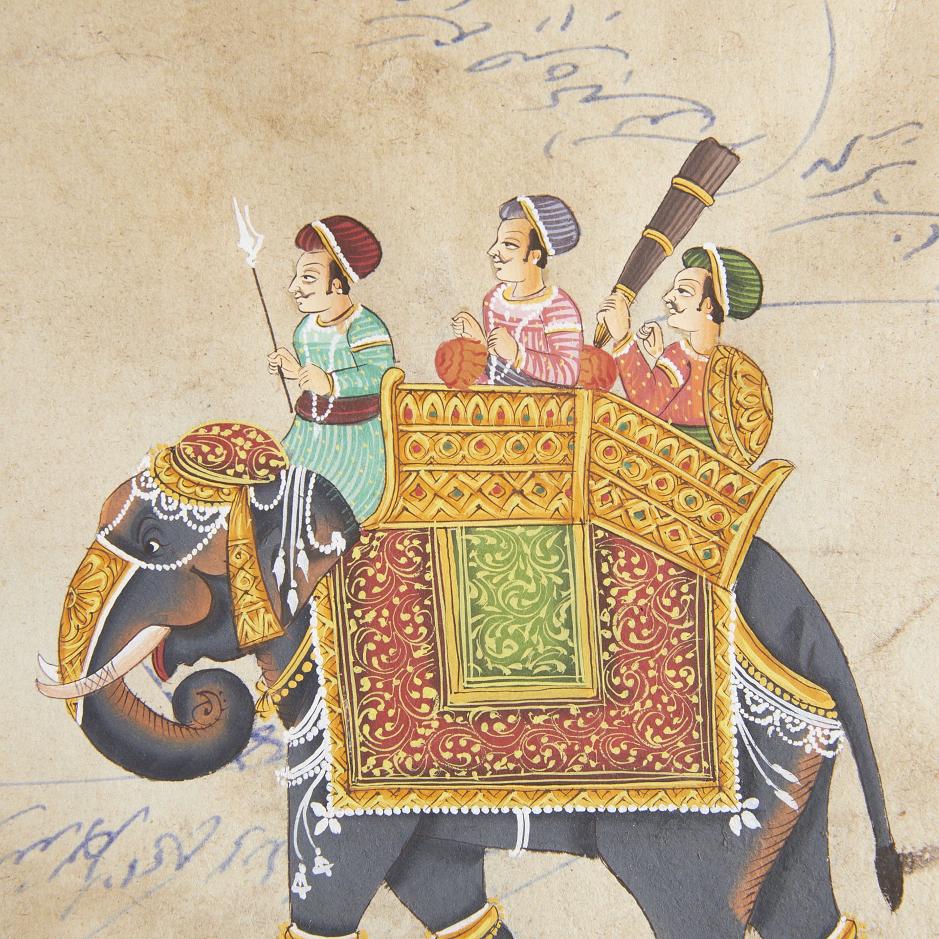 Indian Jaipur Permit Mini Painting of Elephant - Image 8 of 9