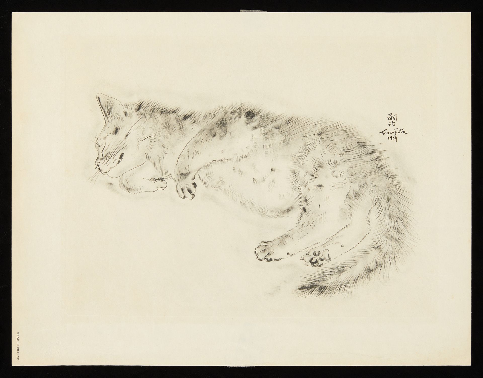 Leonard Foujita "A Book of Cats" Collotype 1929 - Image 3 of 6