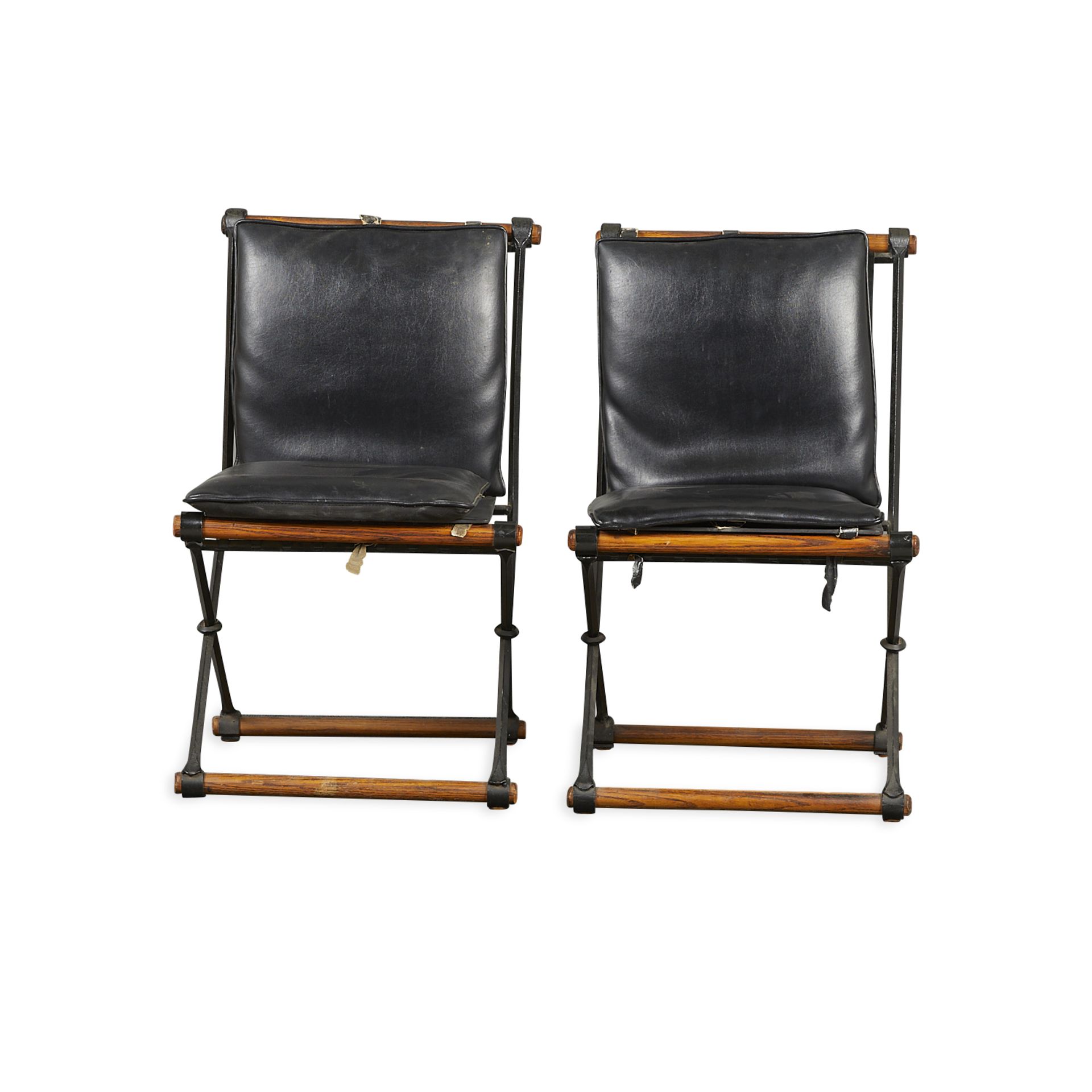 Pair Cleo Baldon MCM Wrought Iron Chairs - Image 3 of 10