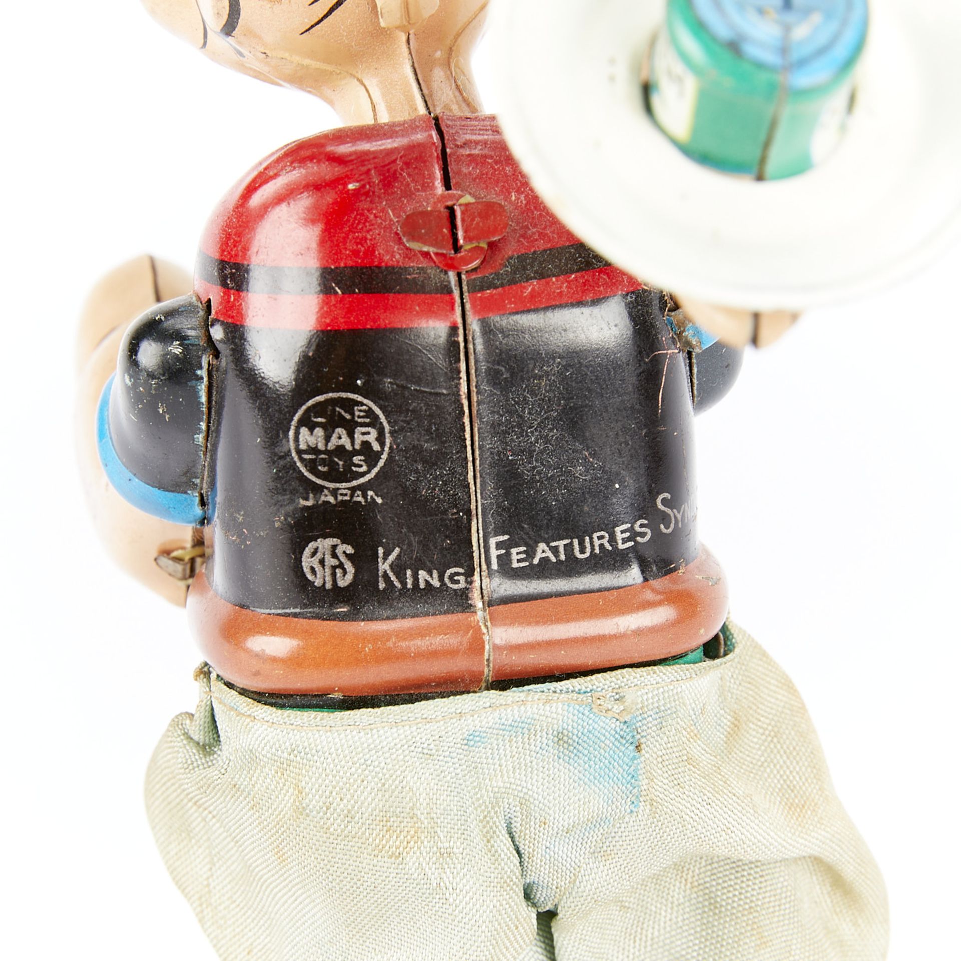 Marx Linemar Tin Wind-up Popeye Roller Skates Toy - Image 9 of 9