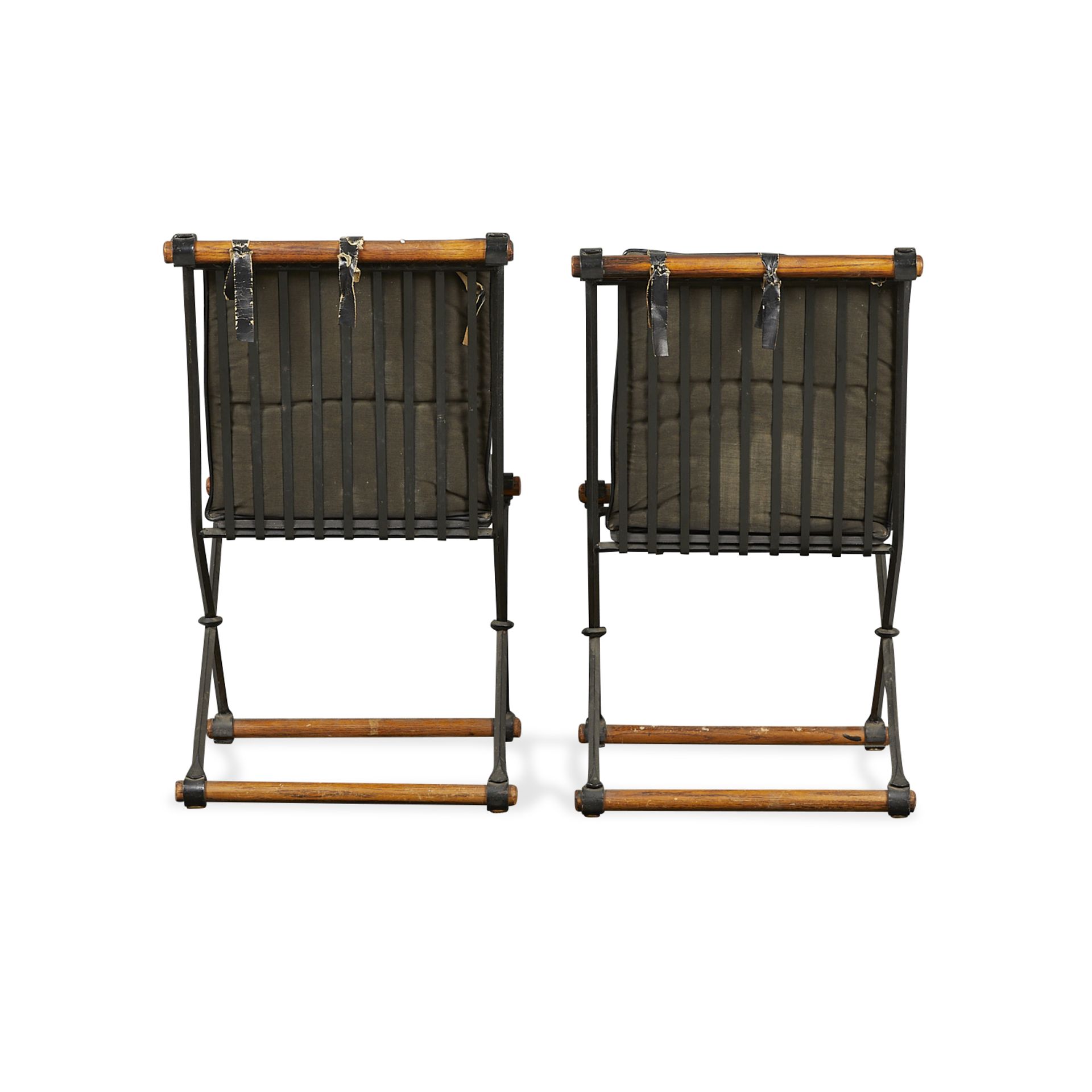 Pair Cleo Baldon MCM Wrought Iron Chairs - Image 5 of 10