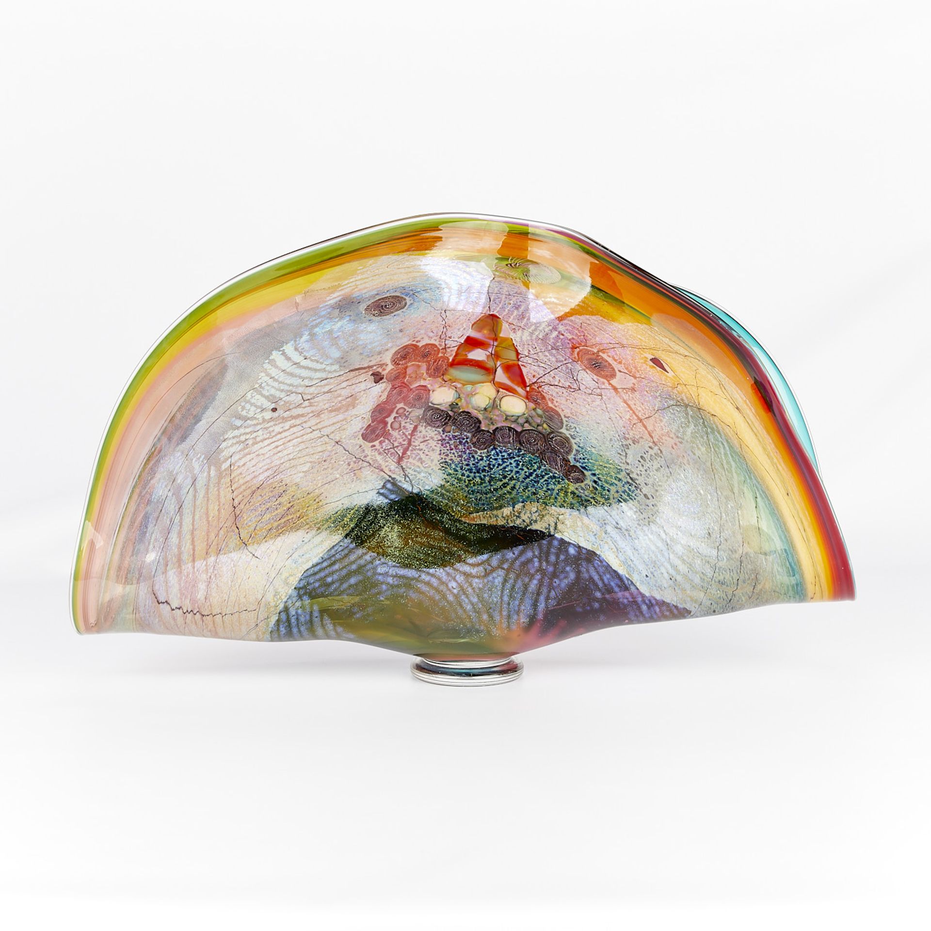 Chris Hawthorne Folded Fan Glass Vessel - Image 6 of 17
