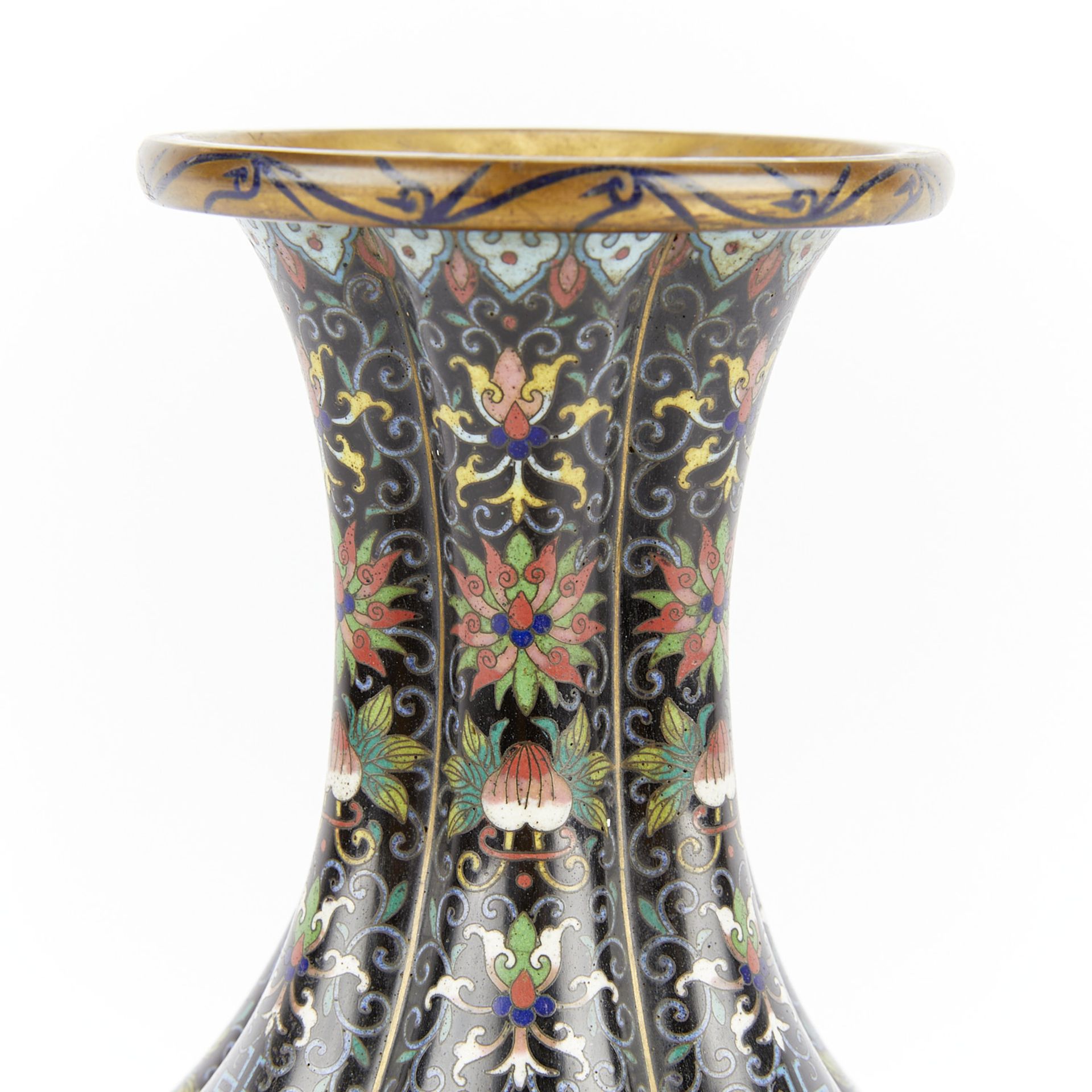 Late Qing Chinese Cloisonne Vase - Bild 8 aus 8