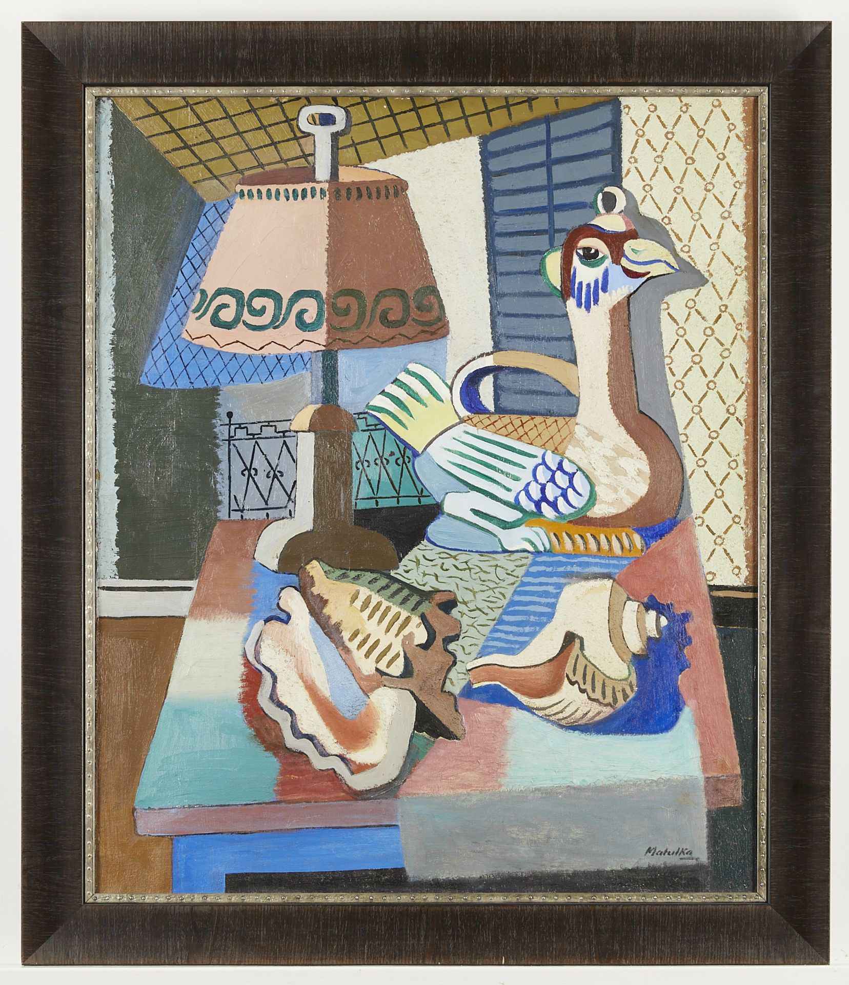 Jan Matulka "Still Life w/ Ceramic Bird" Painting - Image 3 of 7