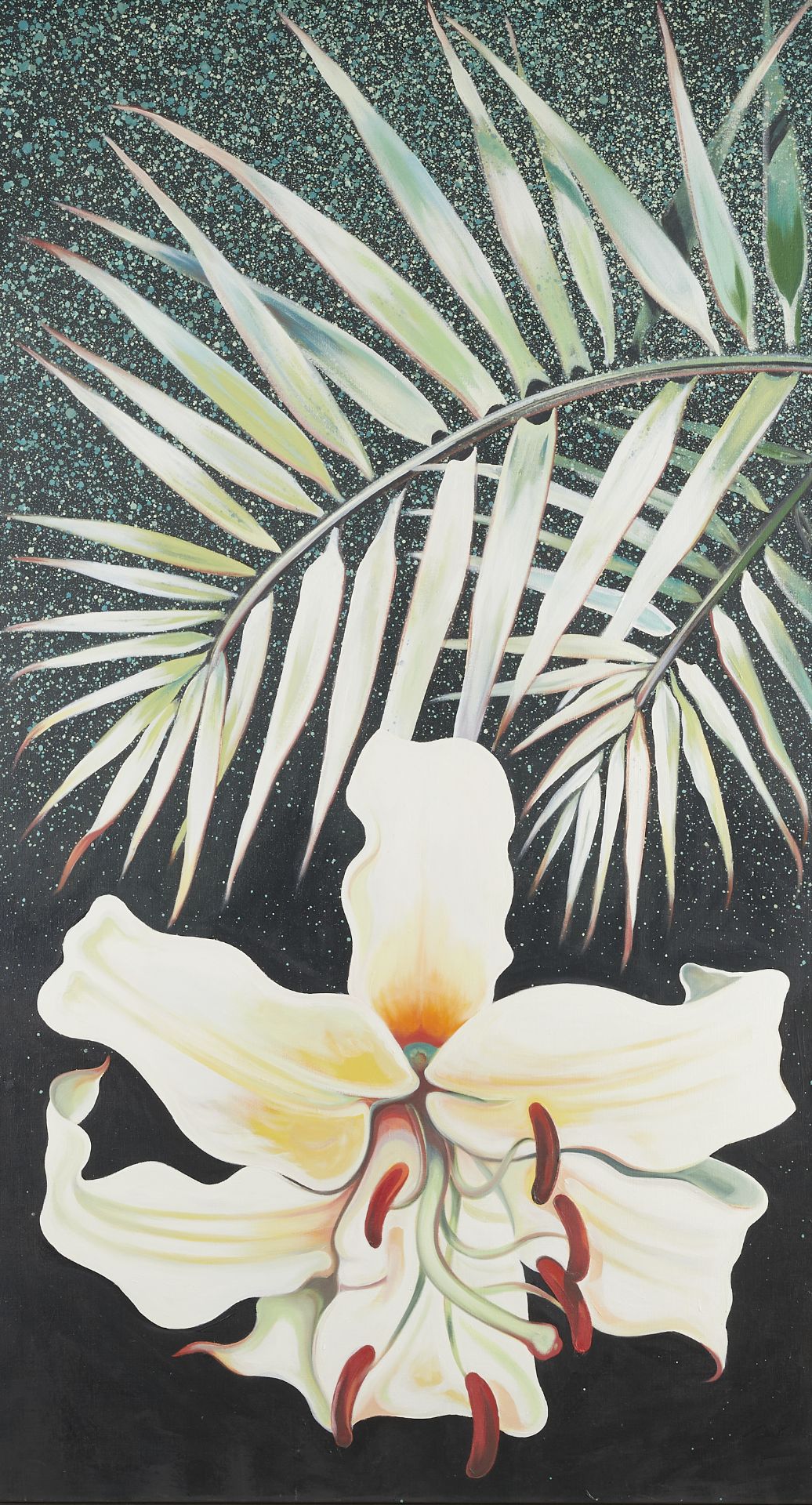 Lowell Nesbitt "Jungle Lily" Oil on Canvas 1987