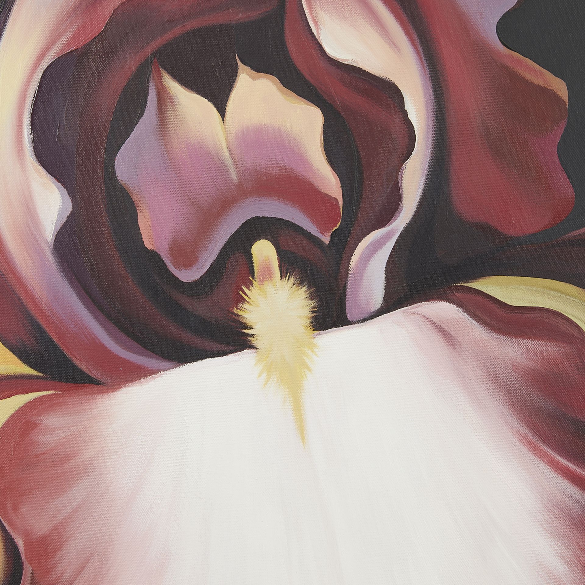 Lowell Nesbitt "Two Irises on Black" Oil on Canvas - Image 2 of 9