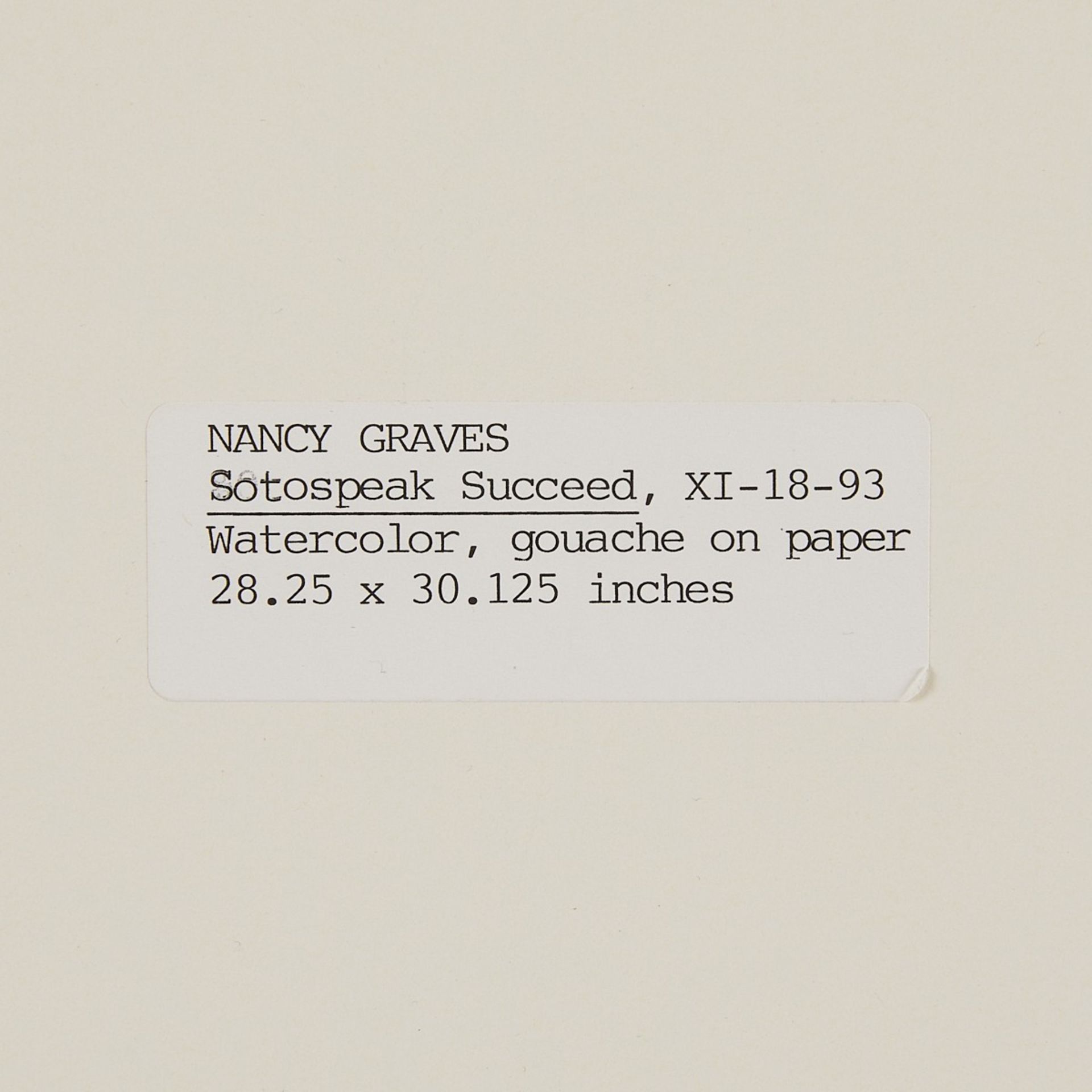 Nancy Graves "Sotospeak Succeed" Mixed Media - Image 7 of 8