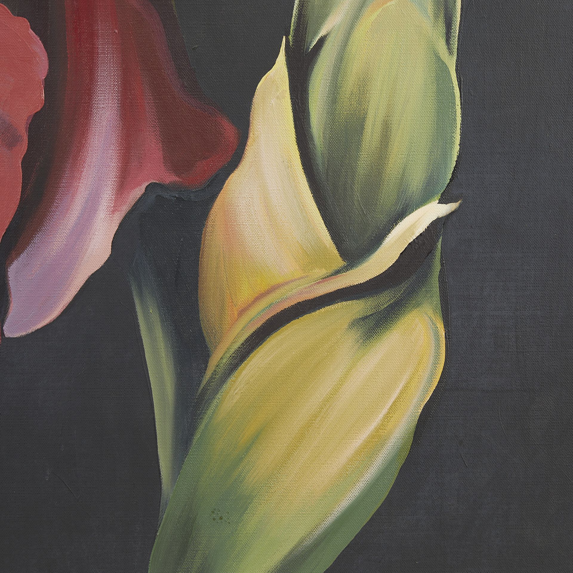 Lowell Nesbitt "Two Irises on Black" Oil on Canvas - Image 5 of 9
