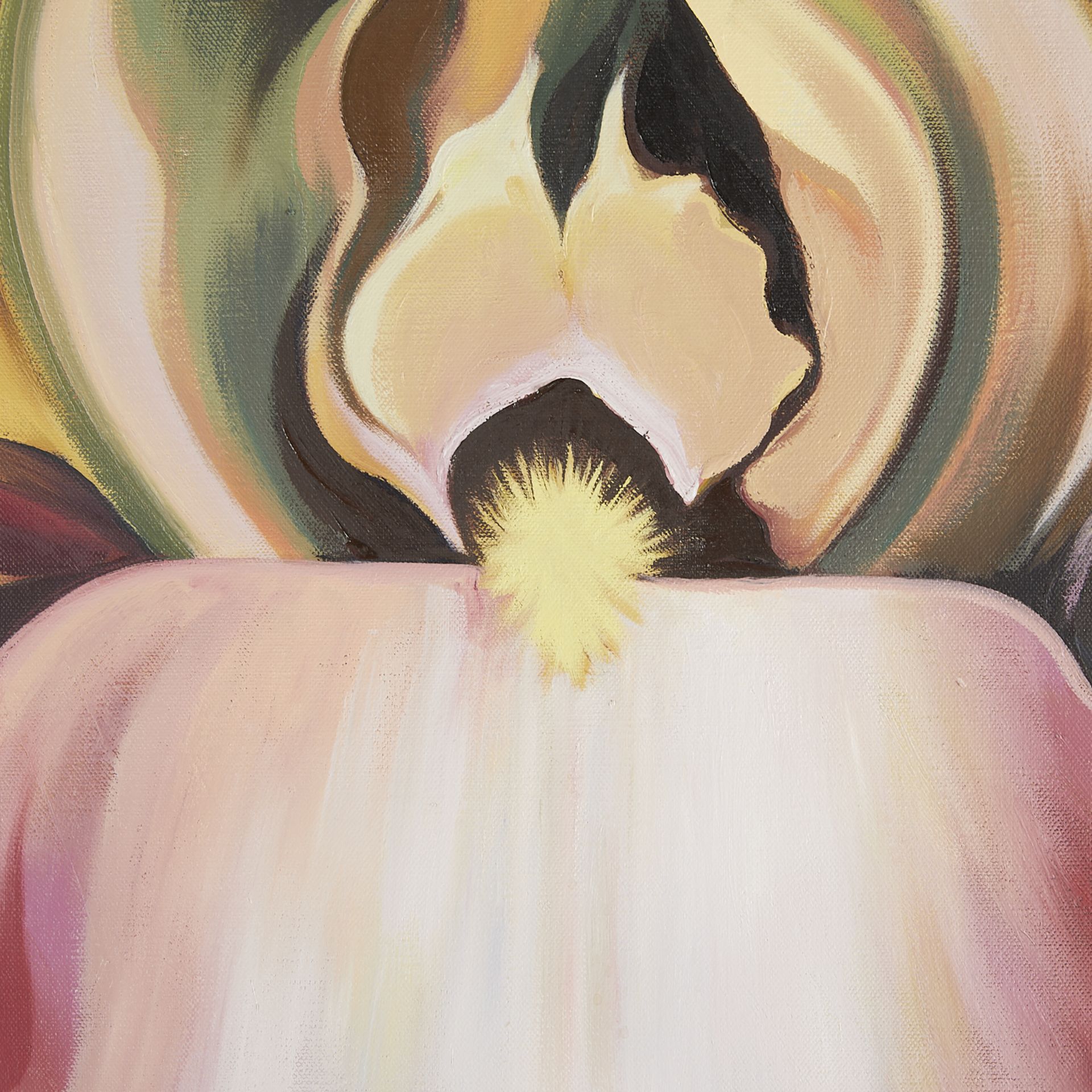 Lowell Nesbitt "Two Irises on Black" Oil on Canvas - Image 4 of 9