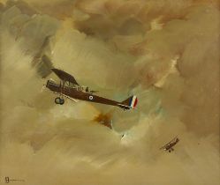 Don Hornberger "Bi-Plane Dogfight" Painting