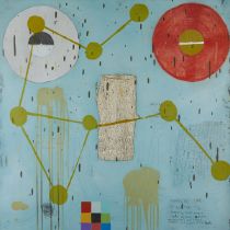 Squeak Carnwath "Same Boat" Mixed Media 2006