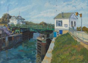 Reed Kay "The Blynman Bridge" Painting 2002