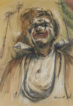 Birney Quick "Paradoxical Head" Clown Drawing 1961