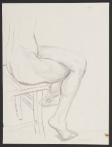Paul Cadmus Seated Nude Graphite on Paper Sketch