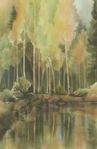 Ellery Gibson "Aspen Shade" Landscape Painting