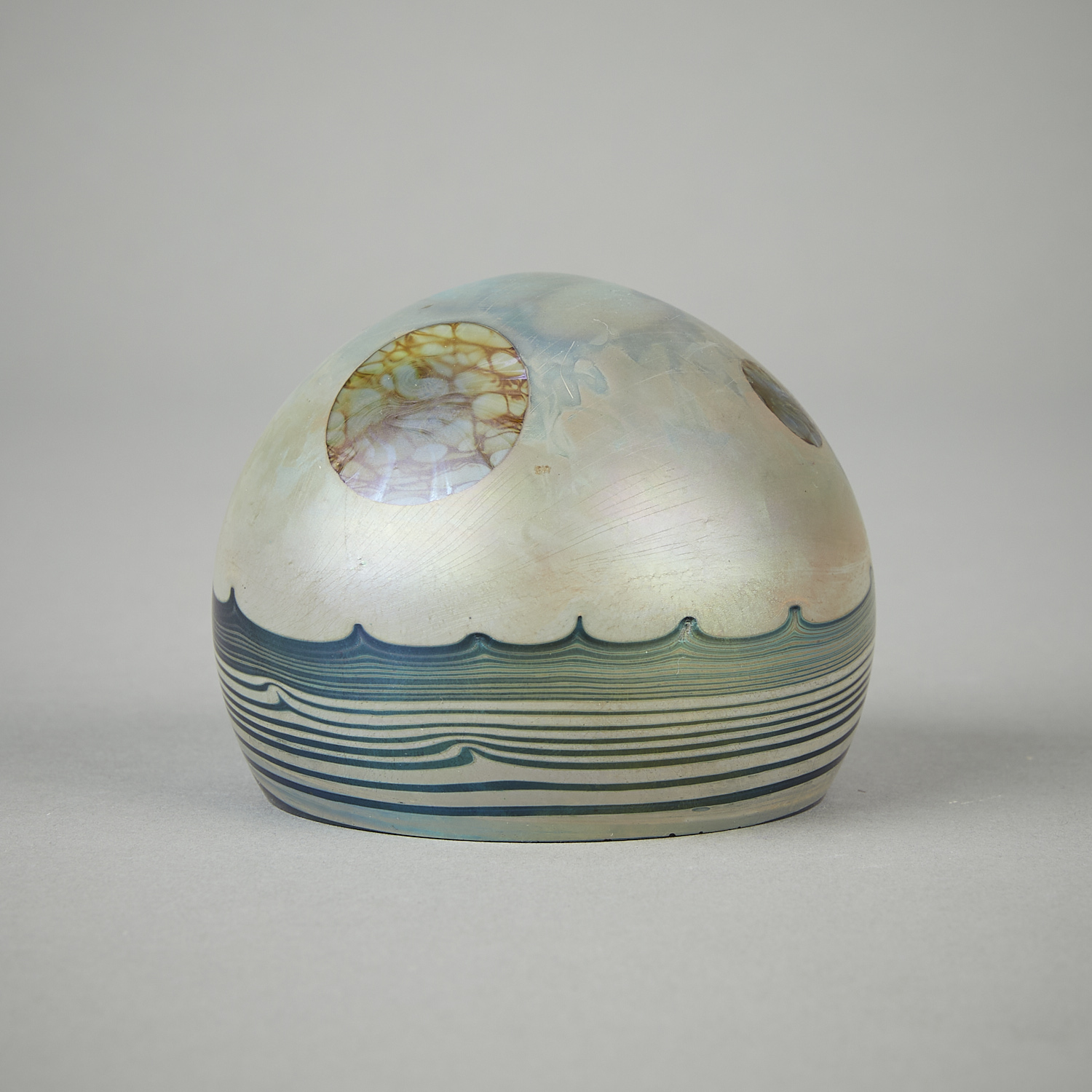 John Lewis Moon Favrile Glass Paperweight 1974 - Image 3 of 5
