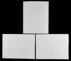 Group of 3 Nic Jonk Figural Drawings