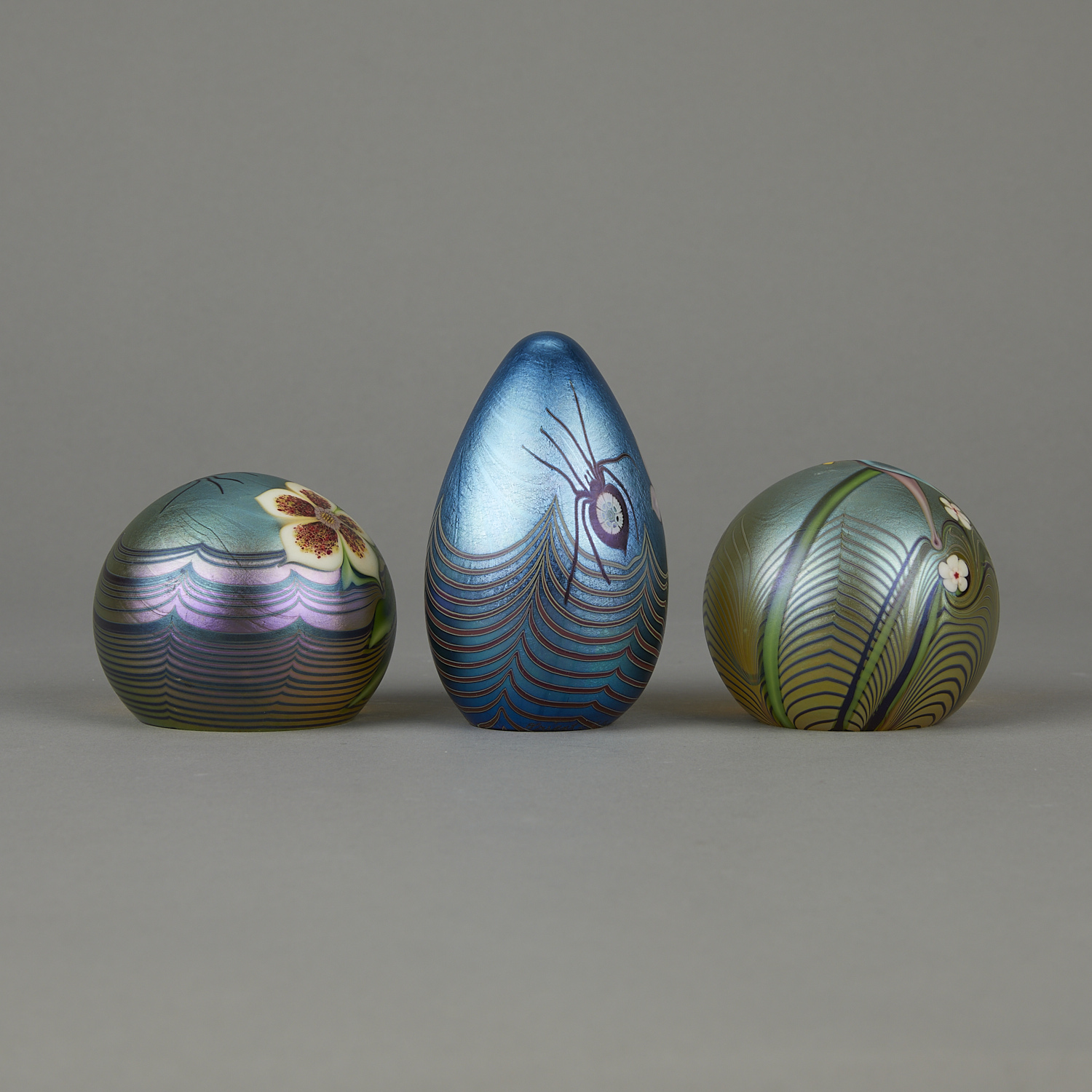 3 Orient & Flume Favrile Glass Paperweights - Image 4 of 11