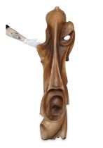 Luis Potosi Abstract Face Wooden Sculpture