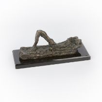 George Spaventa Reclining Nude Bronze Sculpture