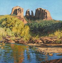 Christopher Gerlach "Red Rock Crossing" Painting