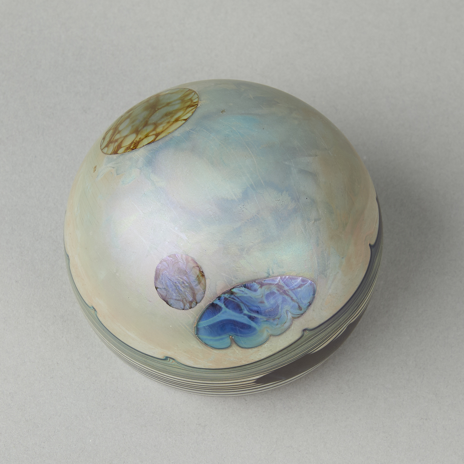 John Lewis Moon Favrile Glass Paperweight 1974 - Image 5 of 5