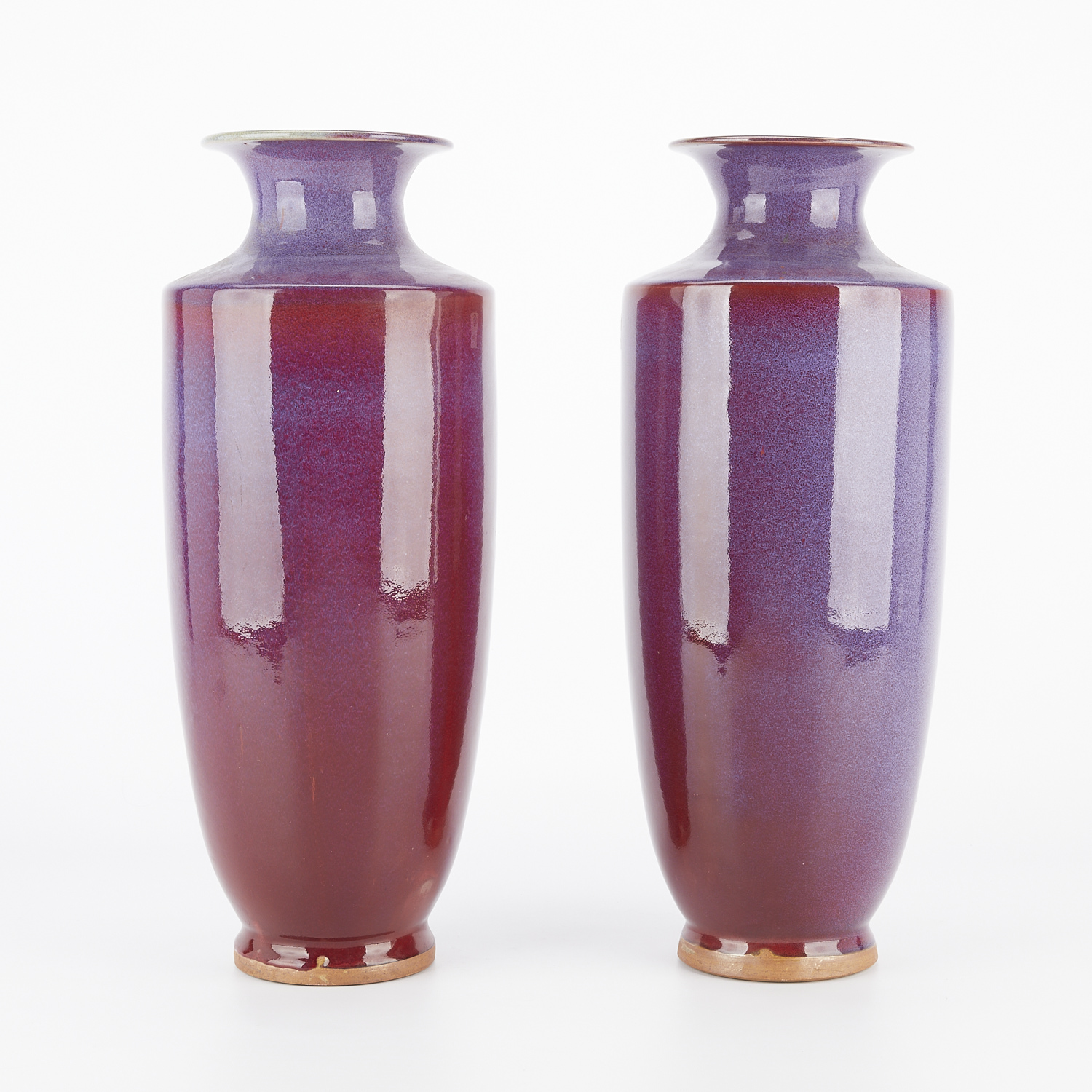 Pair Chinese Sang de Boeuf Flambe Ceramic Vases - Image 5 of 16