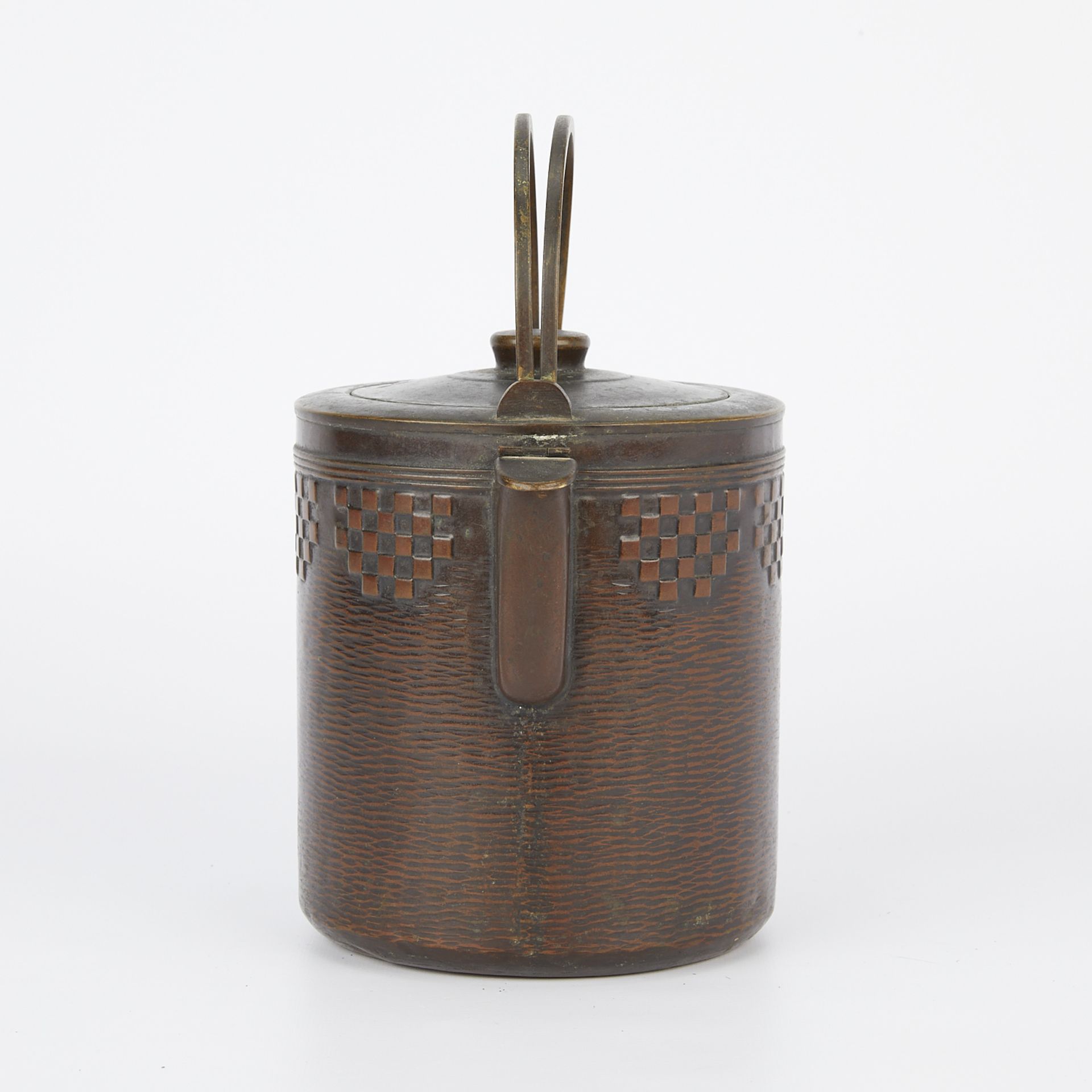 20th c. Japanese Hammered Brass Tea Pot - Image 6 of 13