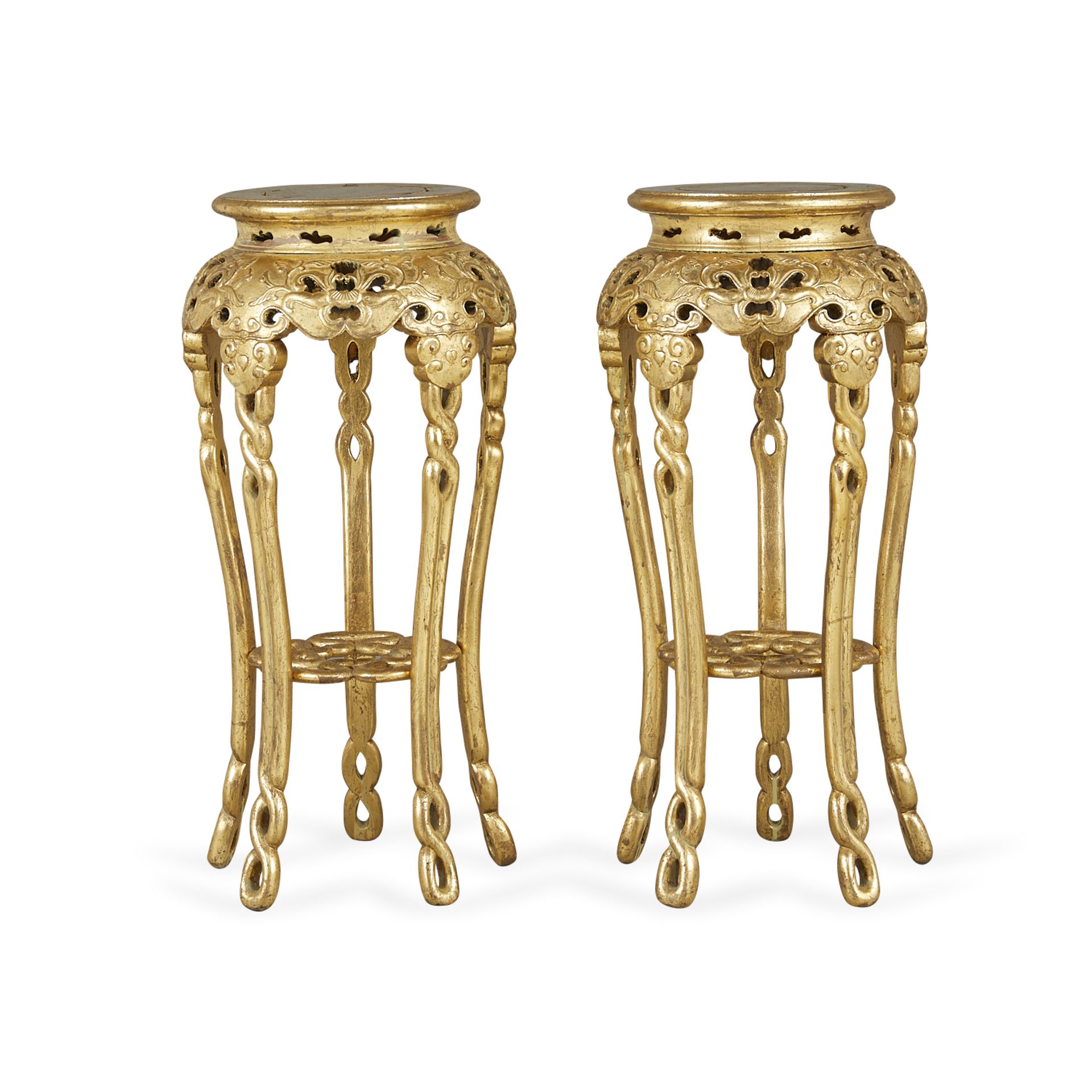 Pair of Gilt Wood Chinese Side Tables - Bild 5 aus 14