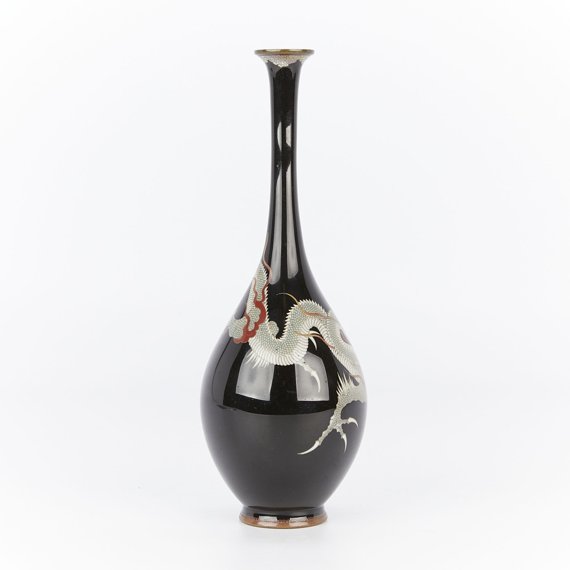 Antique Japanese Cloisonne Dragon Vase - Image 5 of 10