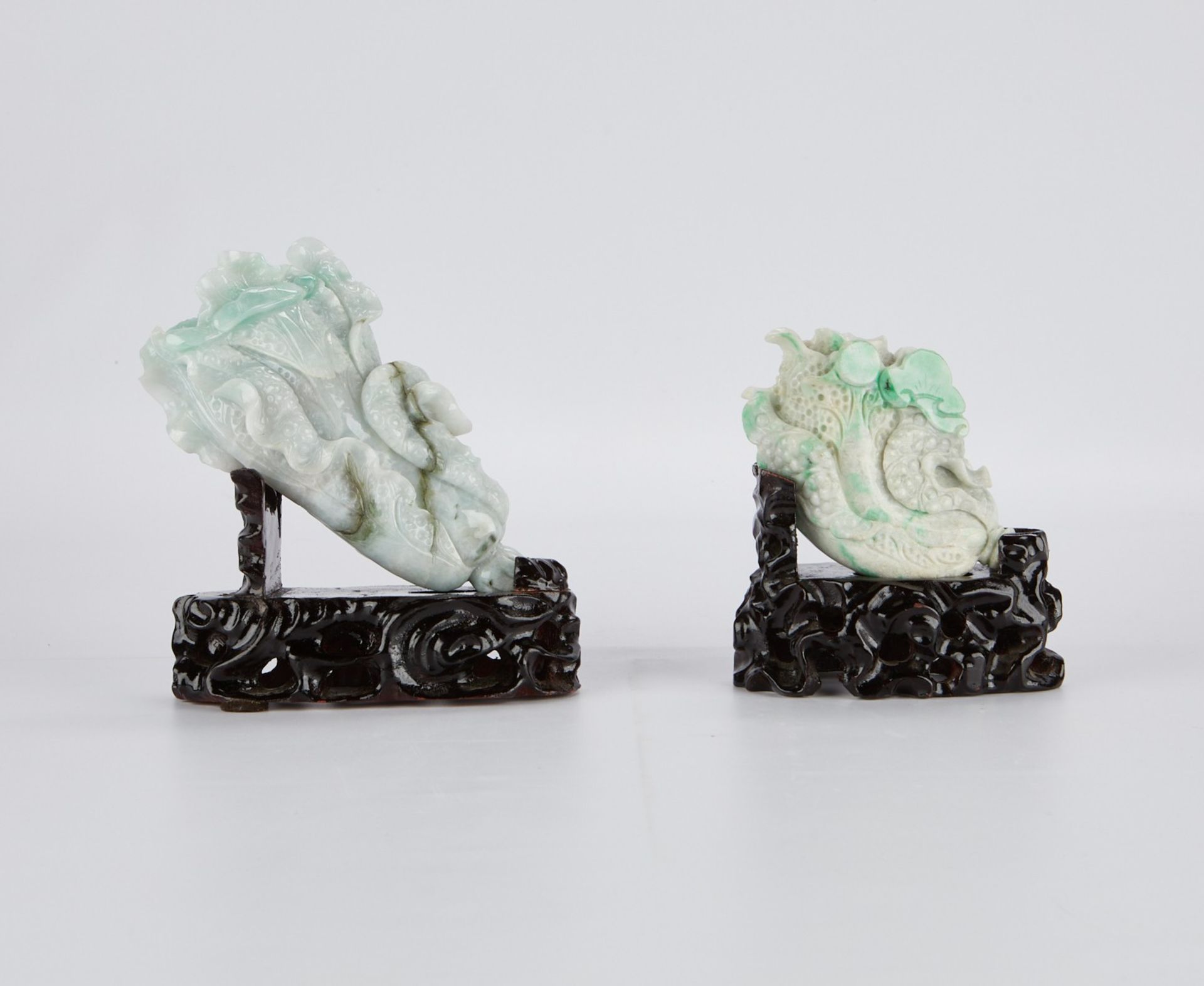 2 Fine Chinese Carved Jade Cabbages - Bild 3 aus 11
