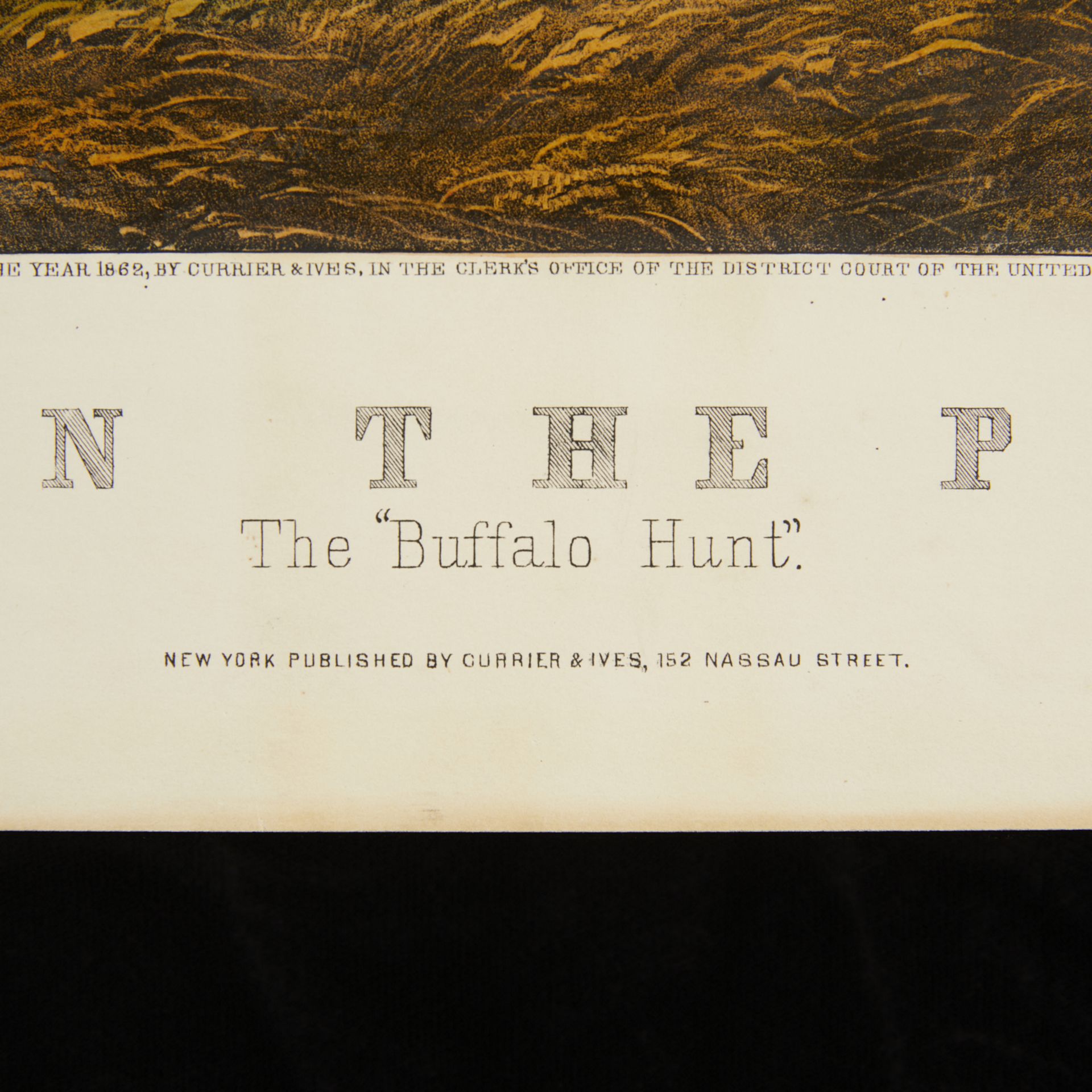 Currier & Ives "The Buffalo Hunt" Print 1862 - Bild 9 aus 10