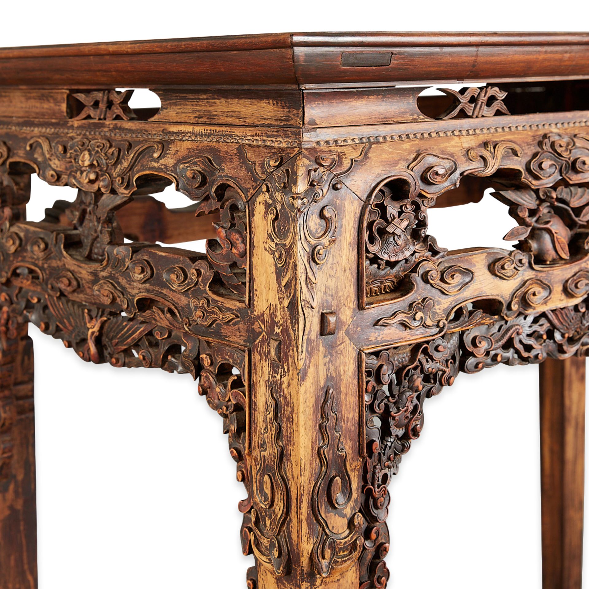 19th c. Vietnamese or Chinese Carved Altar Table - Bild 2 aus 14