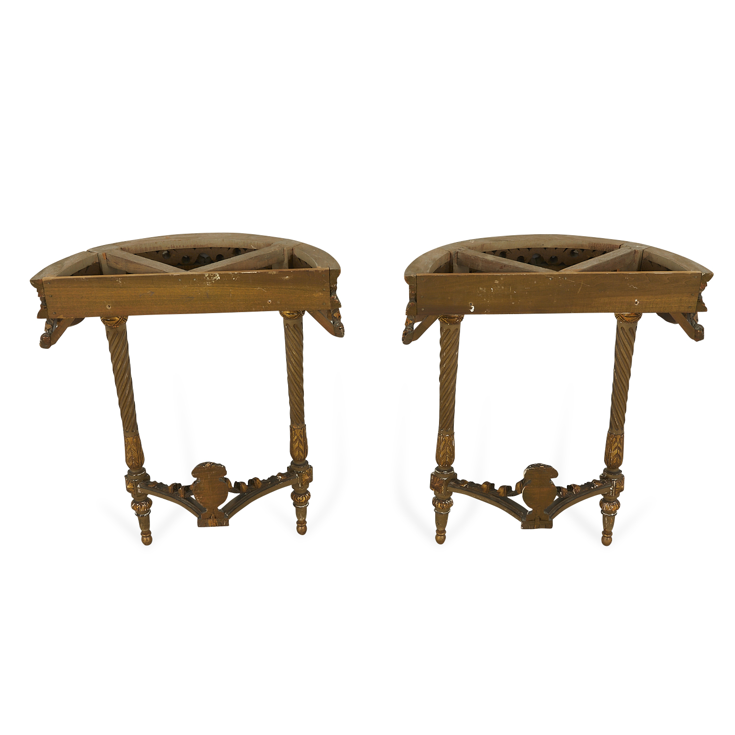 Pr French Louis XVI Style Demilune Hall Tables - Image 14 of 22