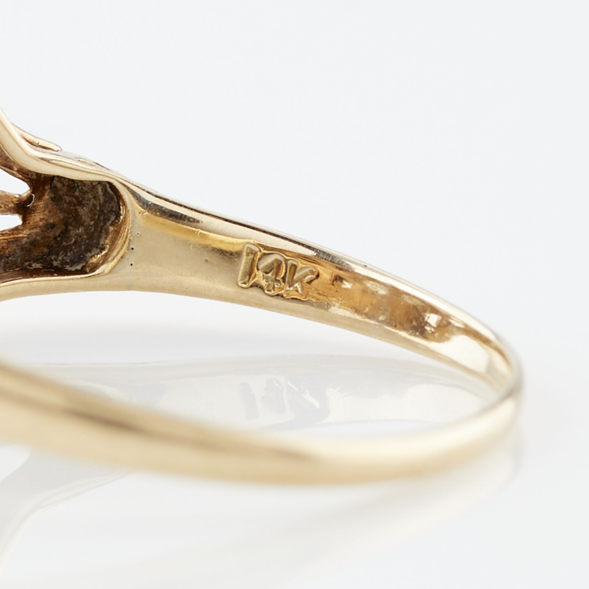 2 14k Gold Art Deco Filigree & Diamond Rings - Image 10 of 14
