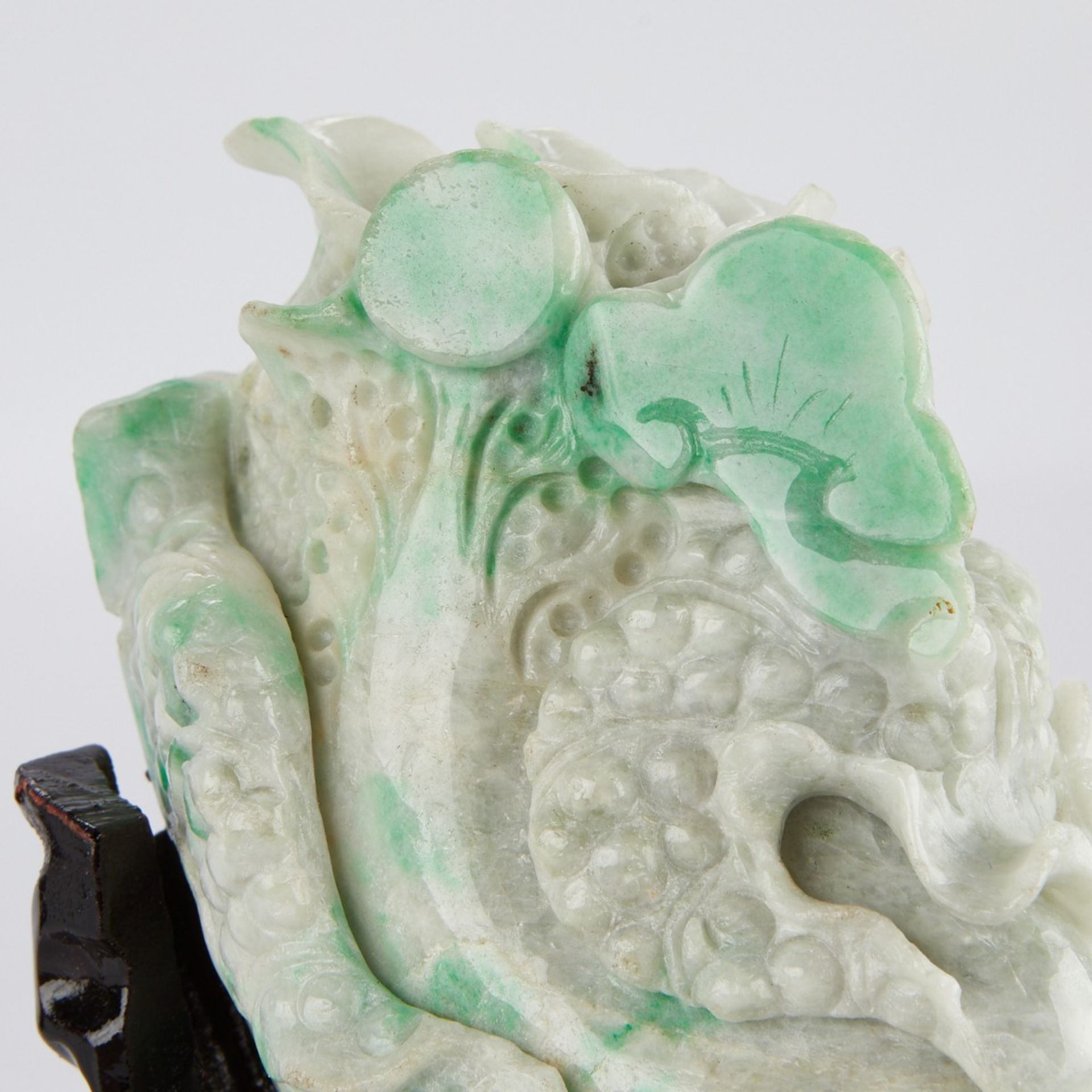 2 Fine Chinese Carved Jade Cabbages - Image 8 of 11