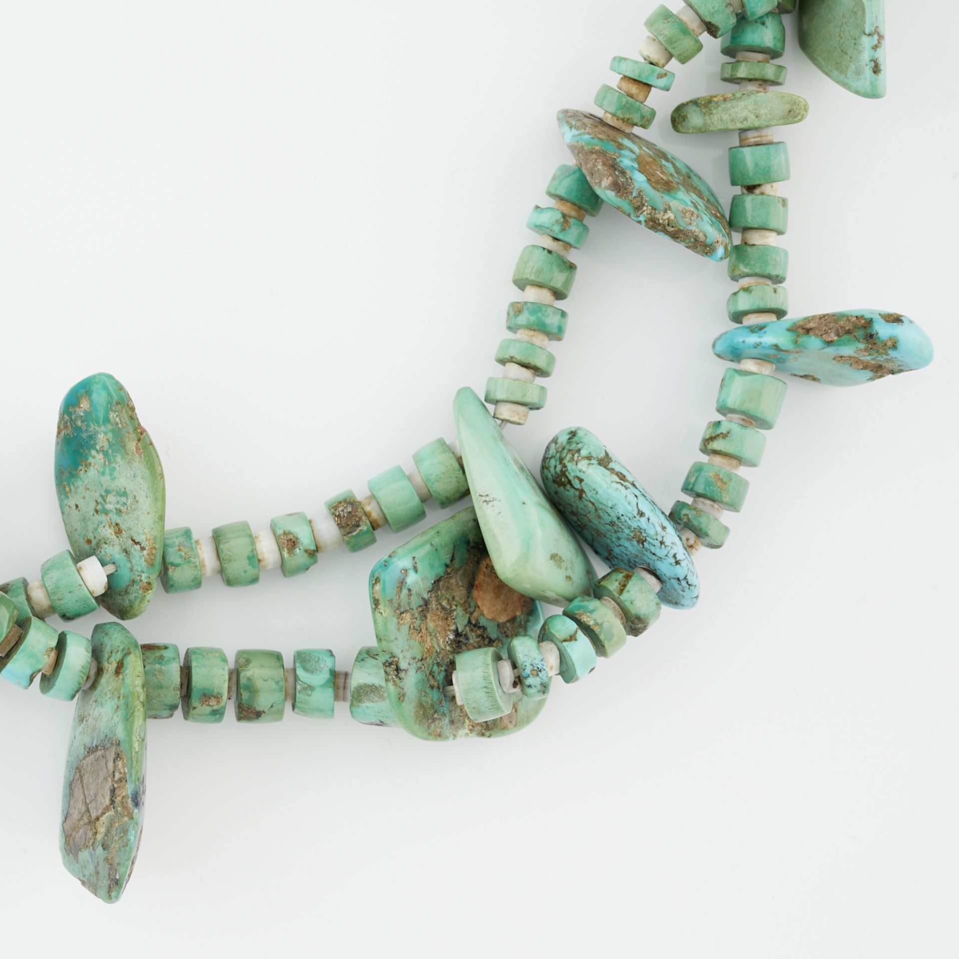 Two Strand Turquoise Heishi Necklace - Image 3 of 6