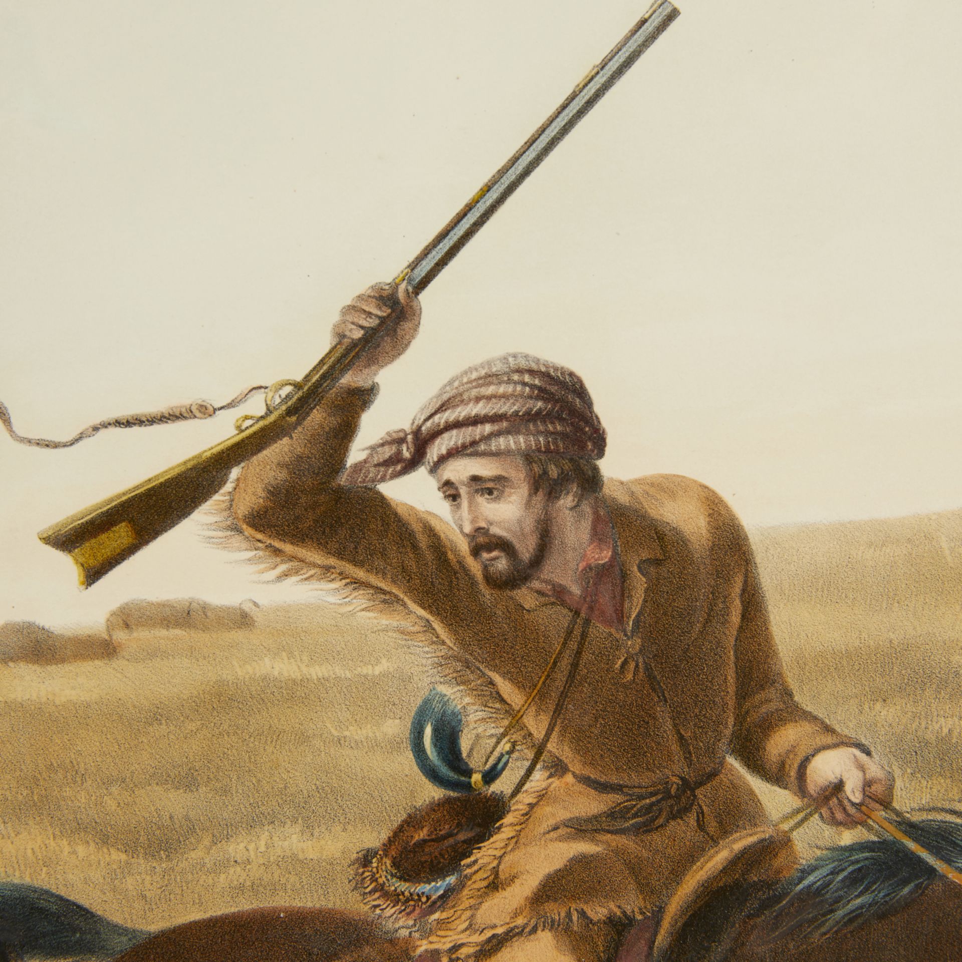 Currier & Ives "The Buffalo Hunt" Print 1862 - Bild 4 aus 10