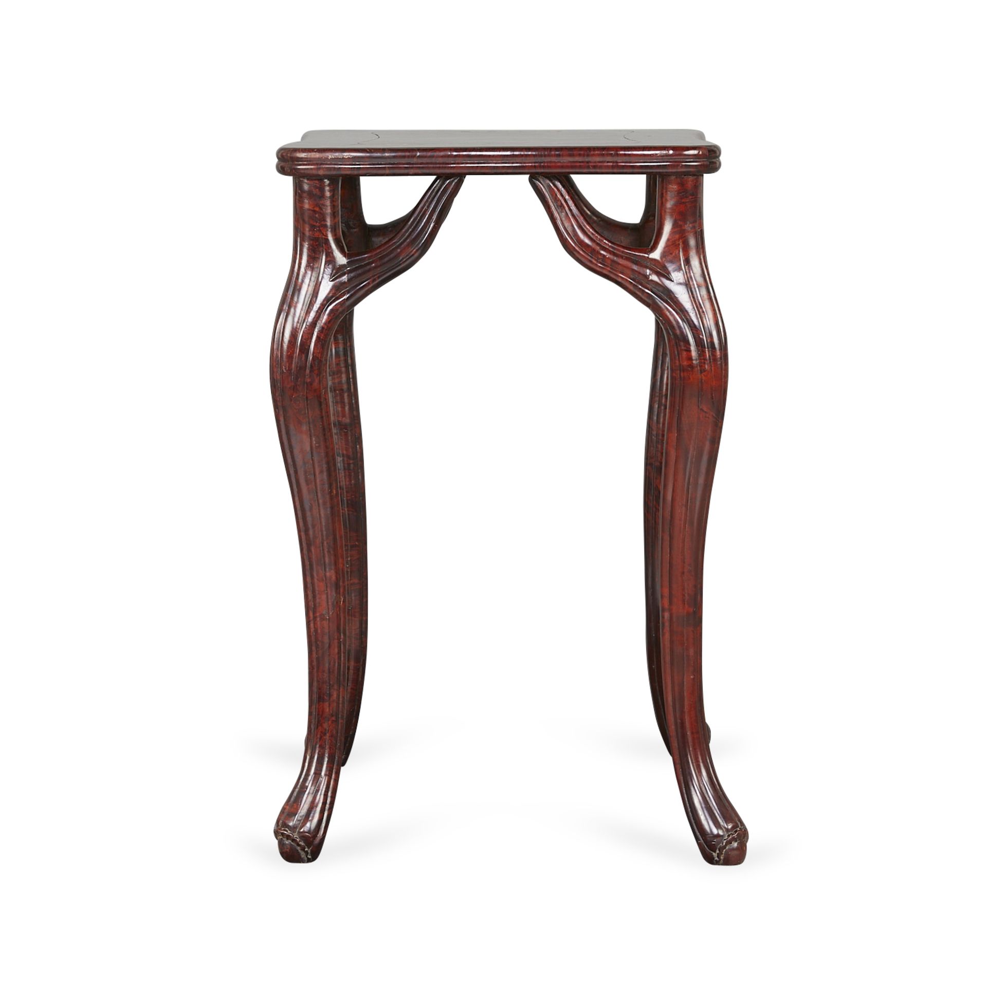 Set 3 Chinese Burl Chairs & Table w/ Faux Antler - Bild 15 aus 28