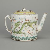 Chinese Guangxu Famille Rose Porcelain Teapot