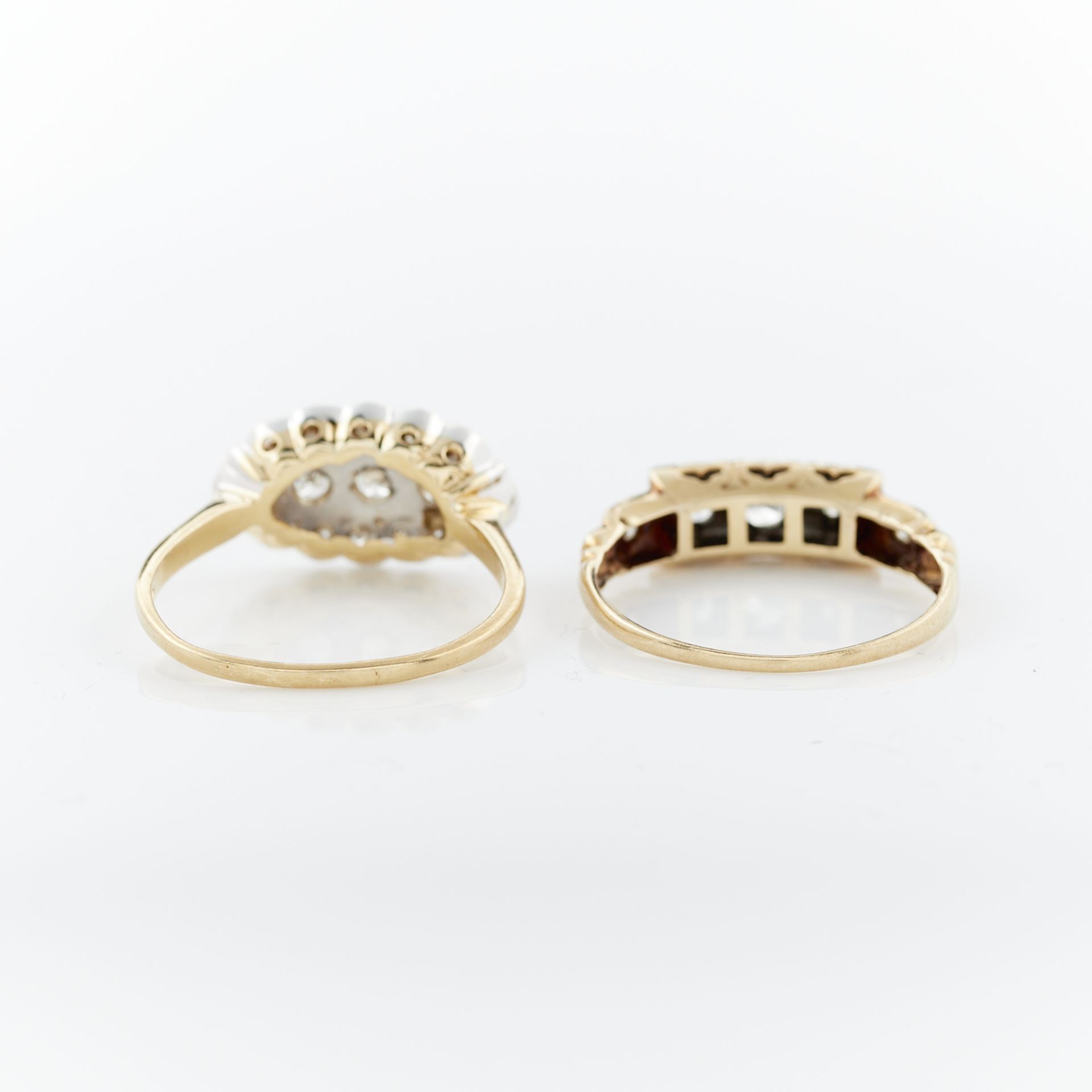 2 14k Gold Art Deco Style Diamond Rings - Image 8 of 17