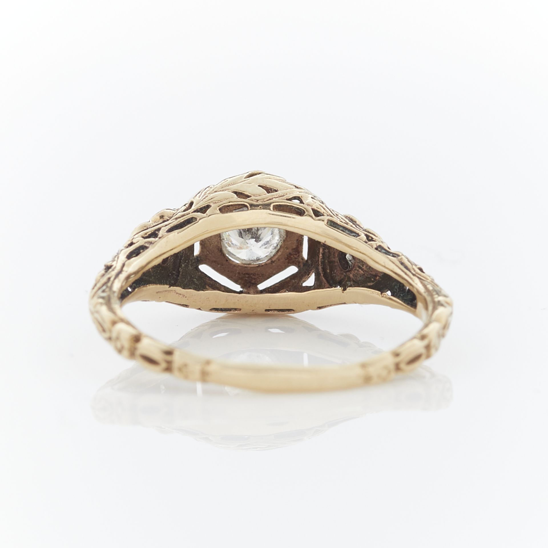 14k Yellow Gold Diamond Filigree Ring - Image 8 of 11