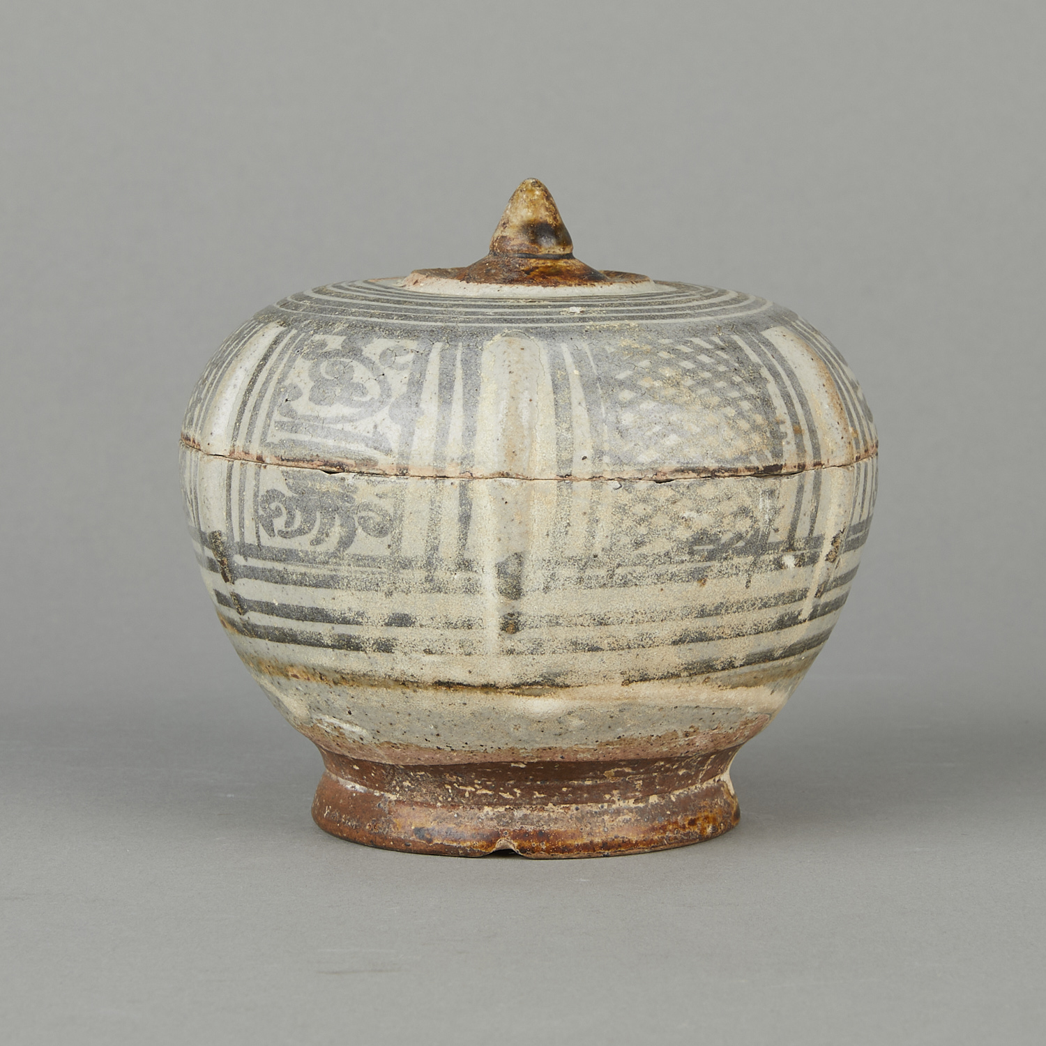 13th c. Thai Sawankhalok Ceramic Lidded Jar - Image 4 of 10