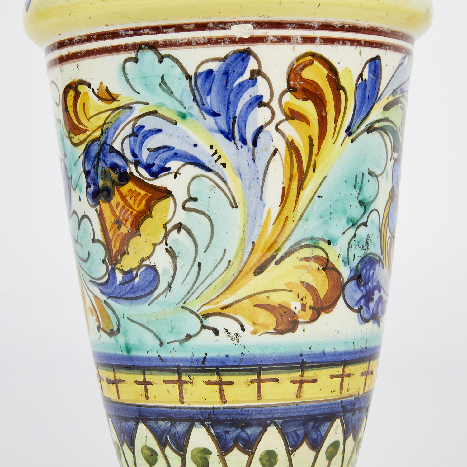 Italian Ceramic Vase Lamp w/ Iron Stand - Image 14 of 15