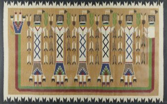 Navajo Yei Woven Wool Rug by Dorothy Funster