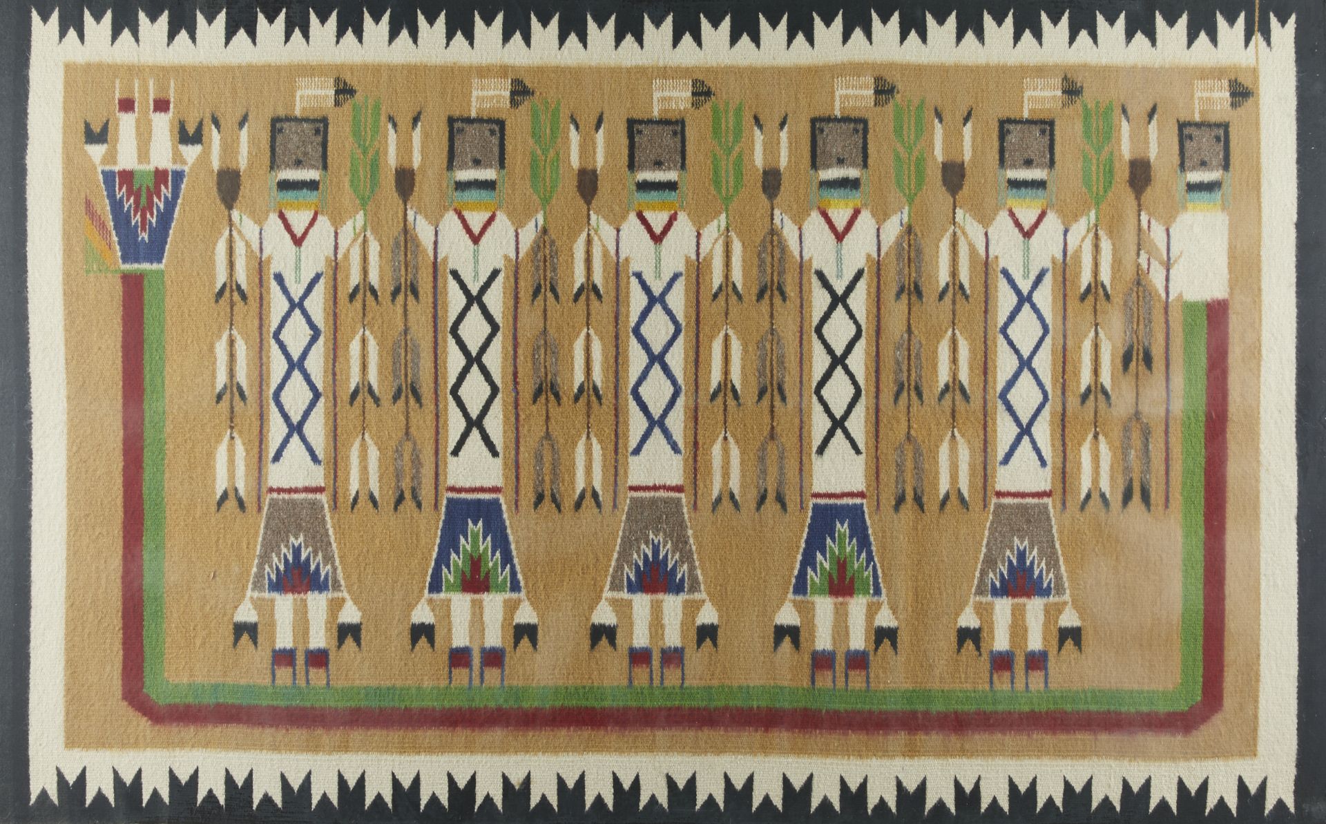 Navajo Yei Woven Wool Rug by Dorothy Funster