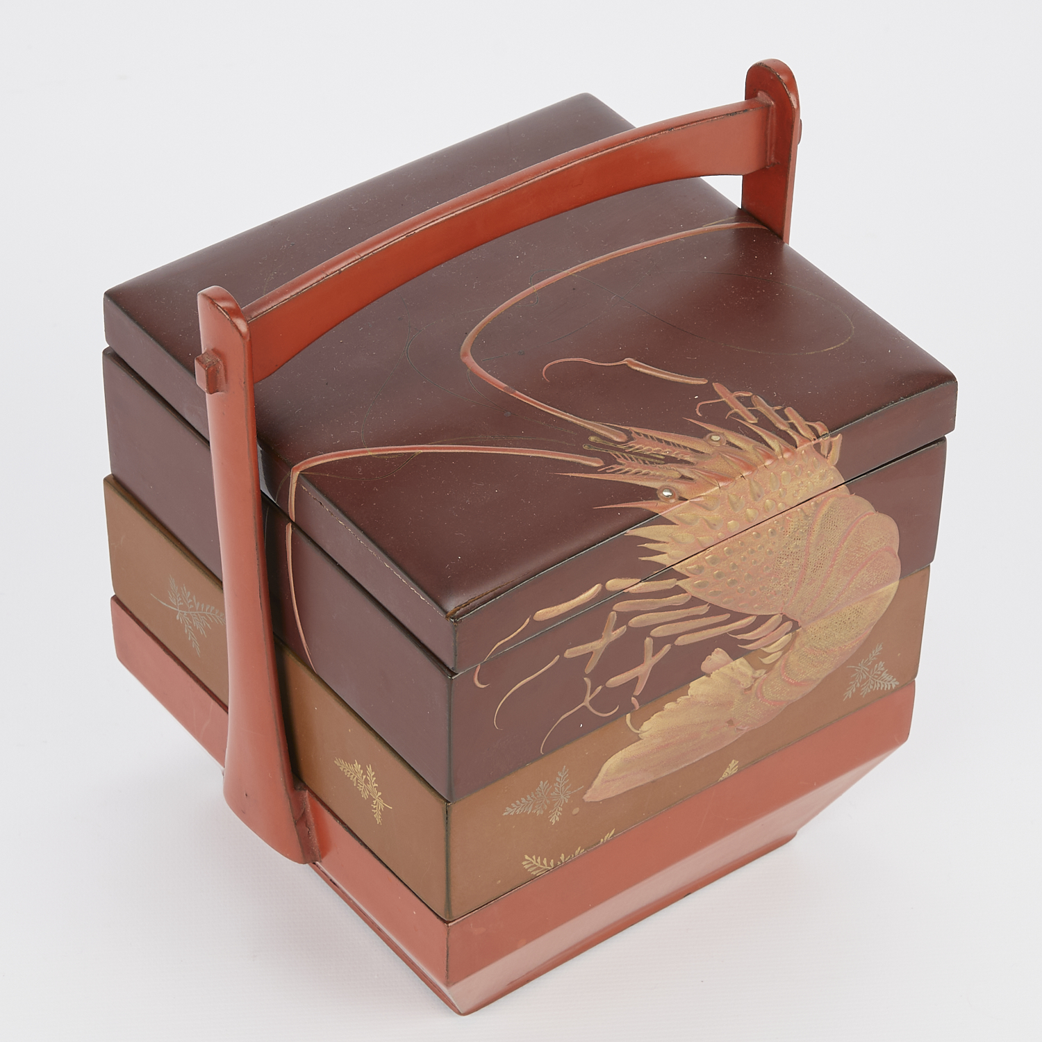 2 Japanese Lacquerware Boxes w/ Crustaceans - Image 12 of 17