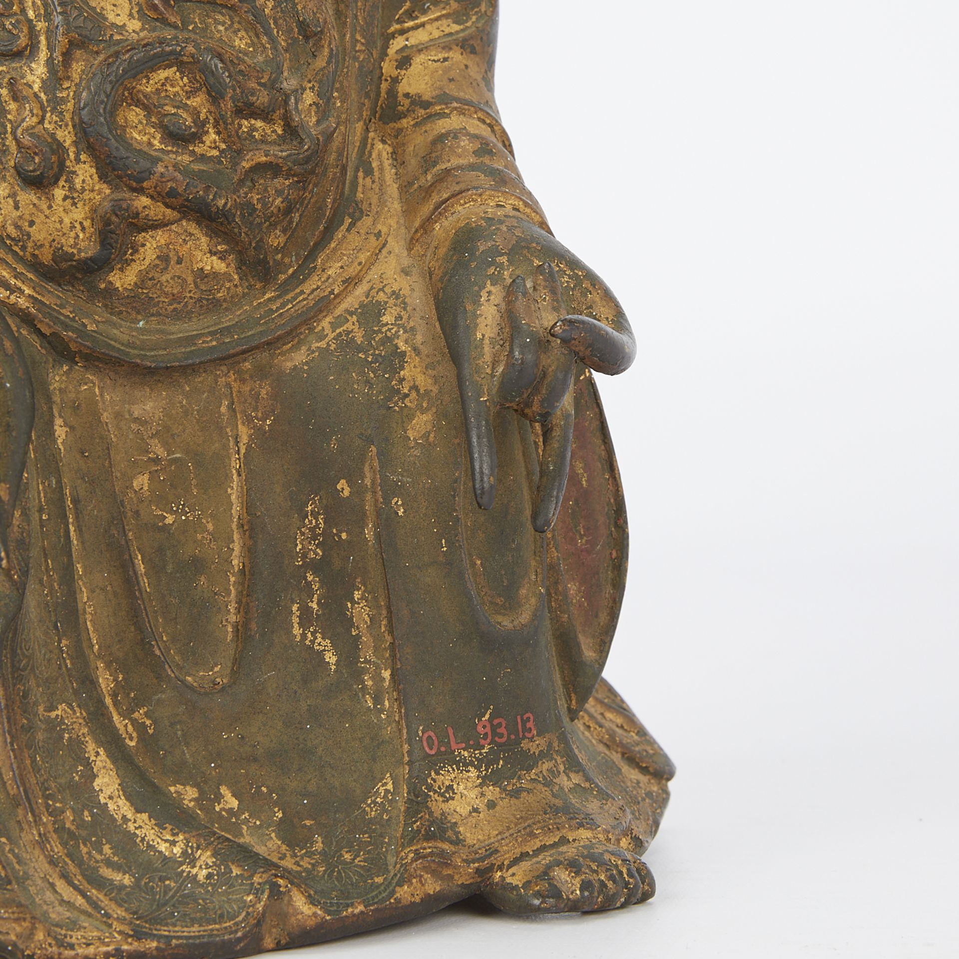 16th/17th c. Chinese Gilt Bronze Figure of Zhenwu - Bild 2 aus 14